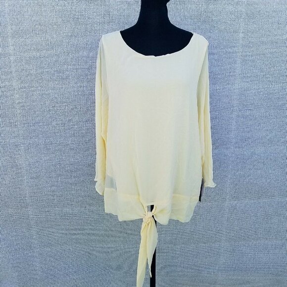 Vince Camuto Long Sleeve See- Through Blouse Women's. Size Large. NWT $89 - Picture 2 of 12